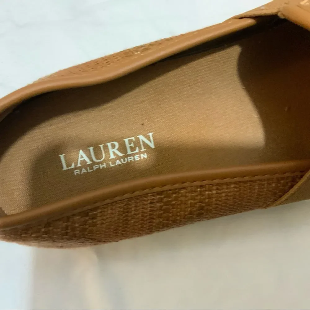 Lauren by Ralph Lauren Jinny Womens Woven Slip-On Sneaker. Tan Cushionin 8 B